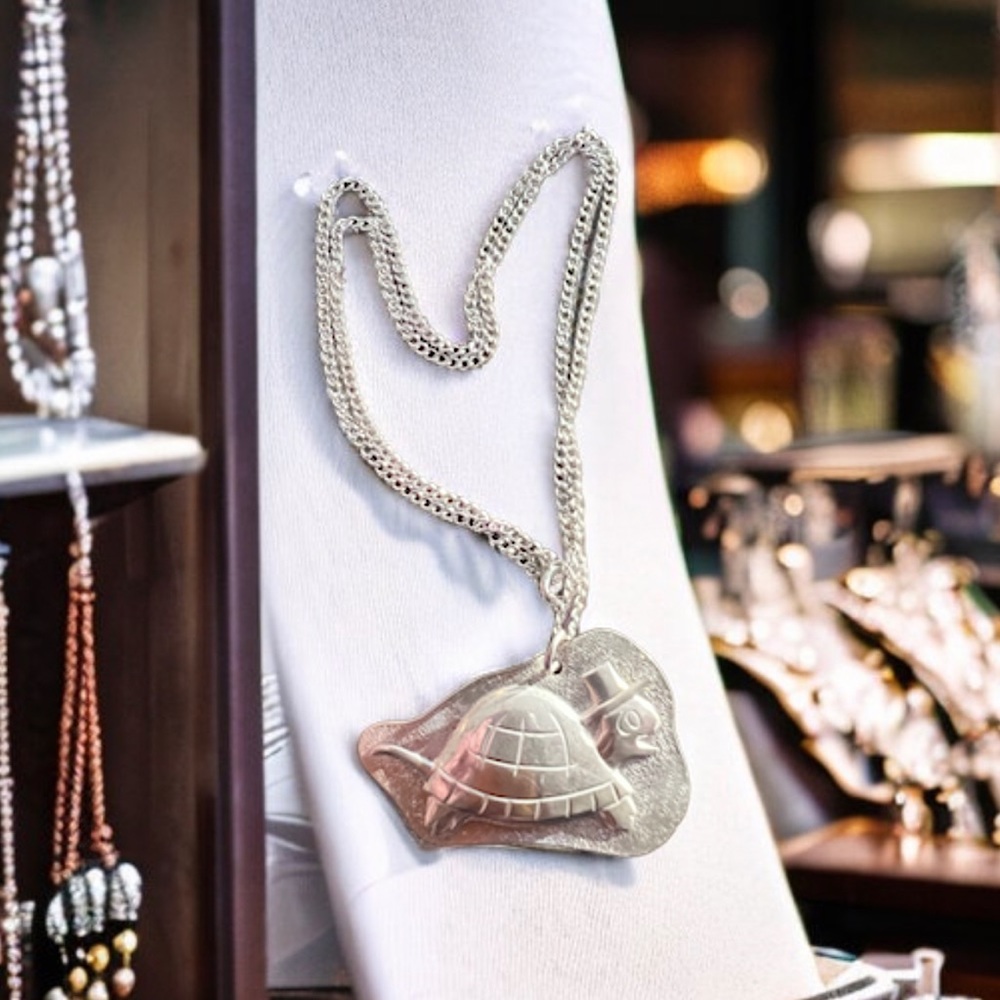Sterling silver turtle necklace